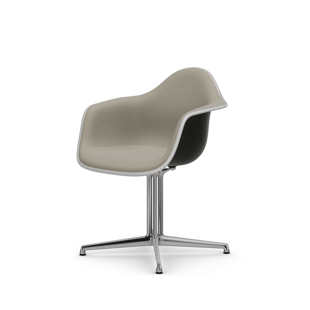 EAMES Plastic Armchair Dal (with Full Upholstery) (COLOUR OF SEAT SHELL -Deep Black) (Request Info)