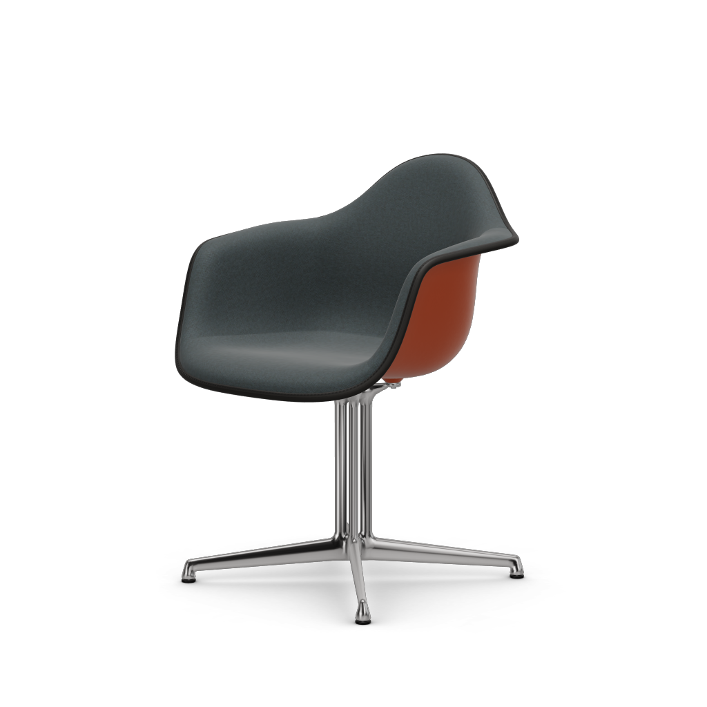 EAMES Plastic Armchair Dal (with Full Upholstery) (Color of Seat Shell -Rusty Orange) (Request Info)