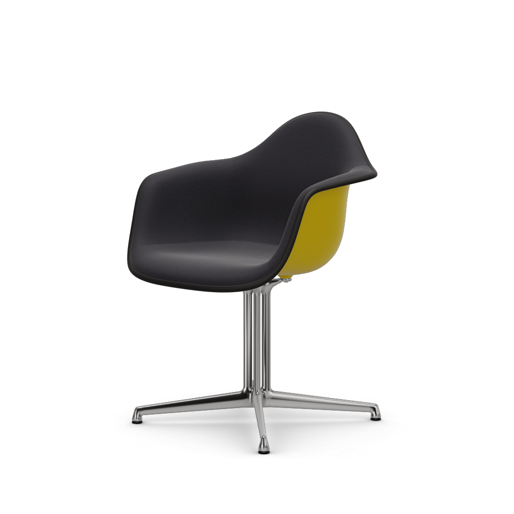 EAMES Plastic Armchair Dal (with Full Upholstery) (Color of Seat Shell -SUNLIGHT) (Request Info)