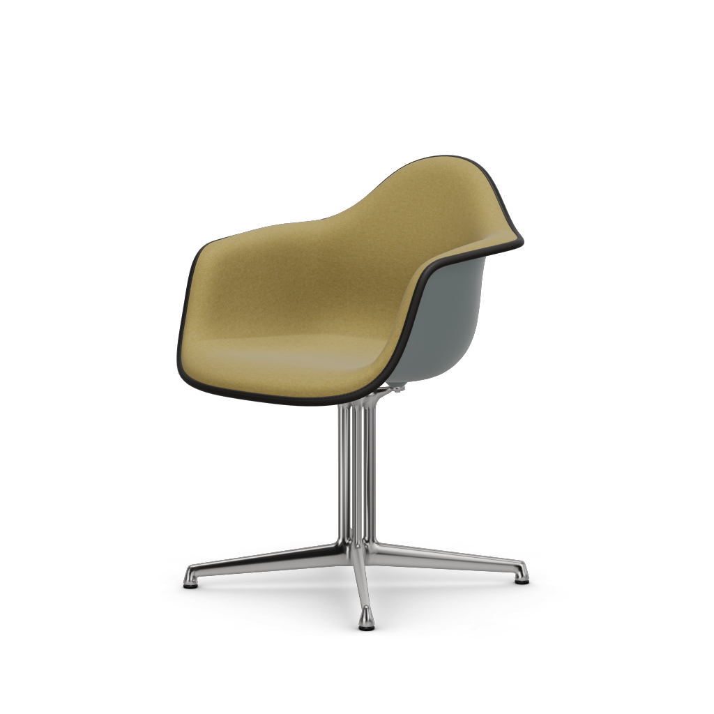 EAMES Plastic Armchair Dal (with Full Upholstery) (Color of Seat Shell -Light Grey) (request info)