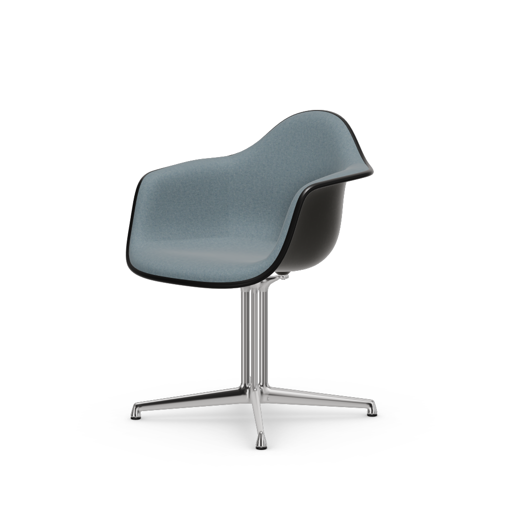 EAMES Plastic Armchair Dal (with Full Upholstery) (COLOUR OF SEAT SHELL -Deep Black) (Request Info)