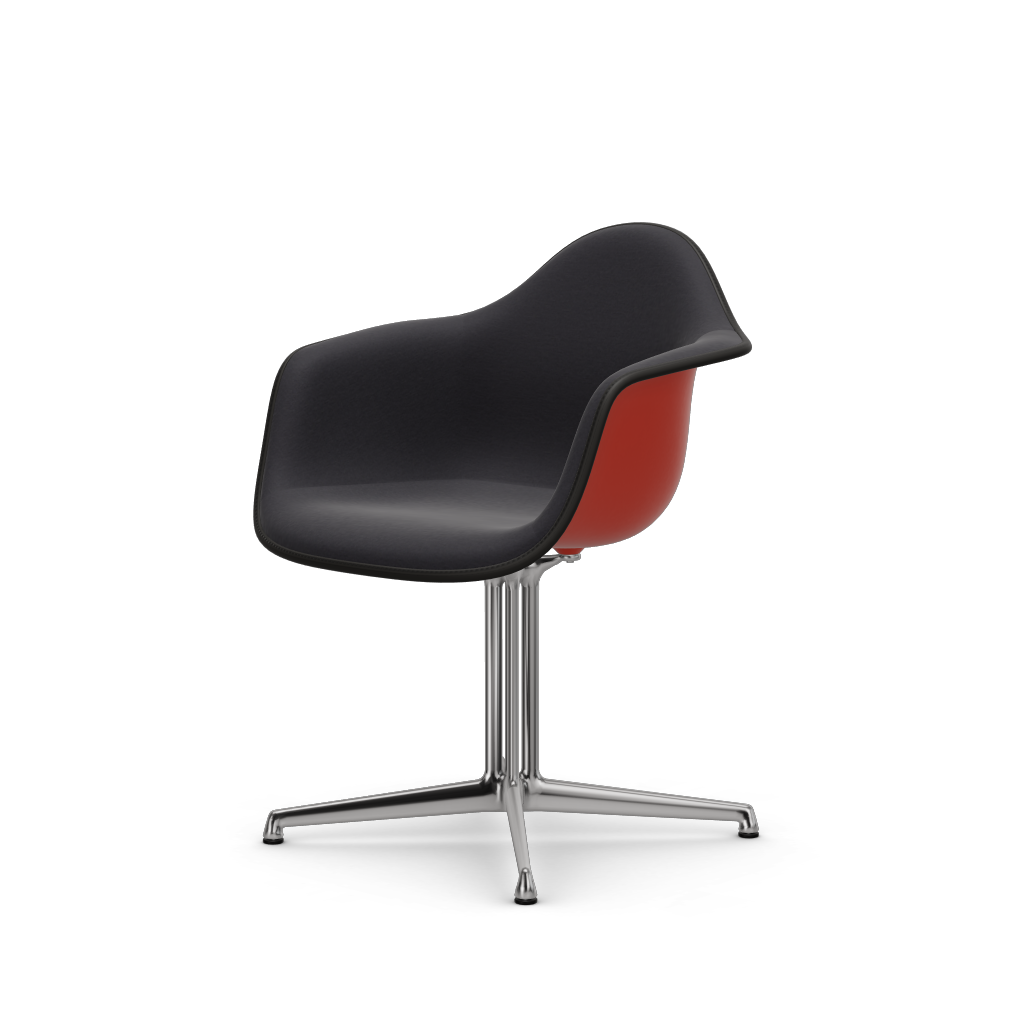 EAMES Plastic Armchair Dal (with Full Upholstery) (Color of Seat Shell -Poppy Red) (Request Info)