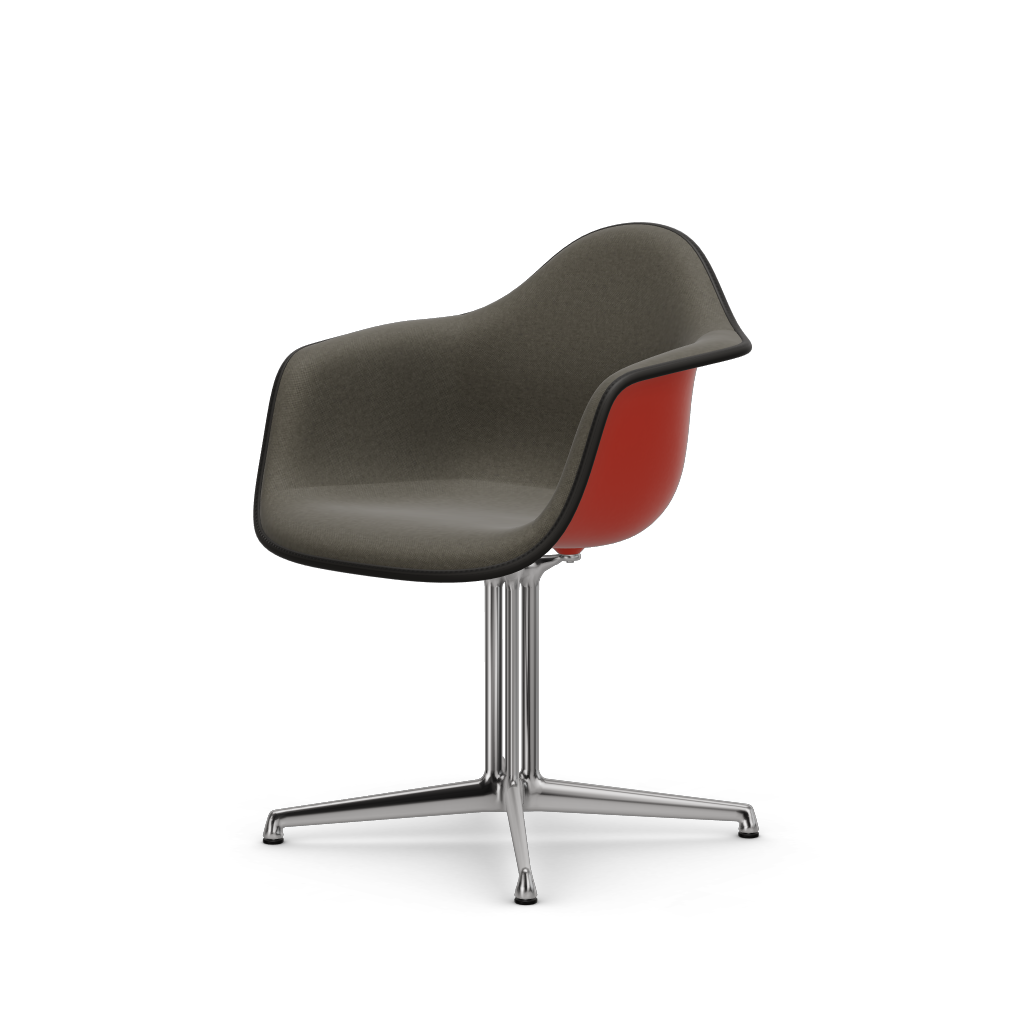 EAMES Plastic Armchair Dal (with Full Upholstery) (Color of Seat Shell -Poppy Red) (Request Info)