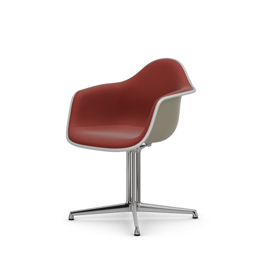 EAMES Plastic Armchair Dal (with Full Upholstery) (Color of Seat Shell -PEBBLE) (Request Info)