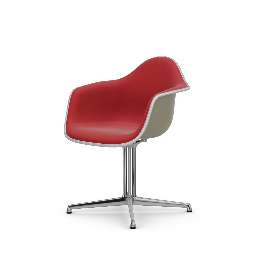 EAMES Plastic Armchair Dal (with Full Upholstery) (Color of Seat Shell -PEBBLE) (Request Info)