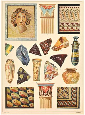 A. Alessio, Decorative Motifs, Roman, Chromolithograph, Early 20th Century-ZCI-1760358