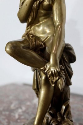 A. Carrier-Belleuse, Female Bather, Mid-19th Century, Bronze-RVK-1134111