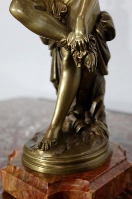 A. Carrier-Belleuse, Female Bather, Mid-19th Century, Bronze-RVK-1134111