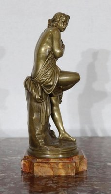 A. Carrier-Belleuse, Female Bather, Mid-19th Century, Bronze-RVK-1134111