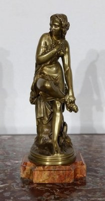 A. Carrier-Belleuse, Female Bather, Mid-19th Century, Bronze-RVK-1134111