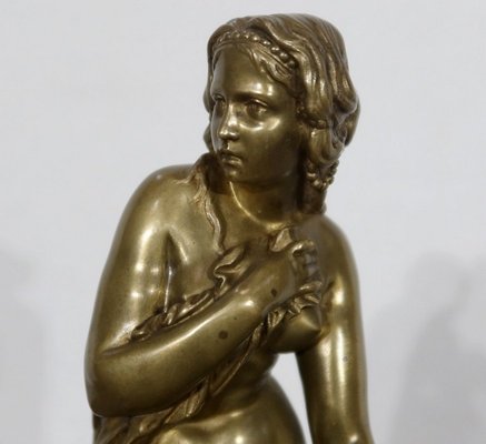 A. Carrier-Belleuse, Female Bather, Mid-19th Century, Bronze-RVK-1134111