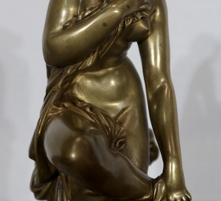 A. Carrier-Belleuse, Female Bather, Mid-19th Century, Bronze-RVK-1134111