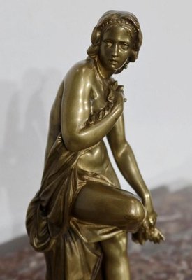 A. Carrier-Belleuse, Female Bather, Mid-19th Century, Bronze-RVK-1134111