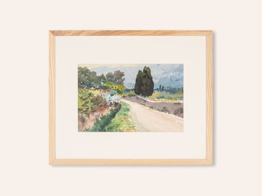 A. Chardeyron, Pines in the Field, 1928, Watercolor on Paper, Framed-GPP-1125790