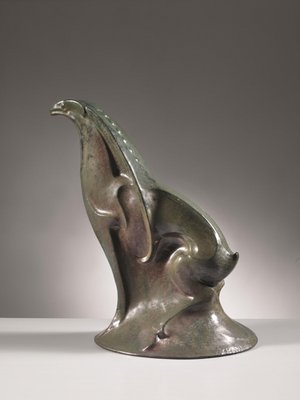 A. Chini, Créature Fantastique, 1930s, Italian Craquelé Ceramic Sculpture-TXN-1050233