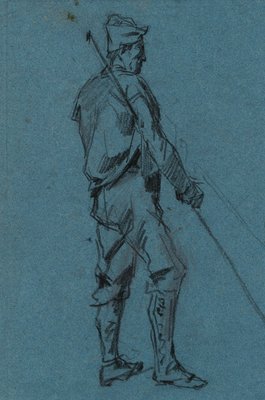 A. Fontaine, Figure Studies, Skipper and Shepherd, 19th-Century, Charcoal-OJR-1273456