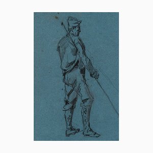 A. Fontaine, Figure Studies, Skipper and Shepherd, 19th-Century, Charcoal-OJR-1273456