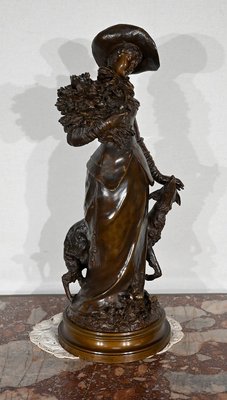 A. Gaudez, L’élégante et son chien, 19th Century, Bronze-RVK-1447111