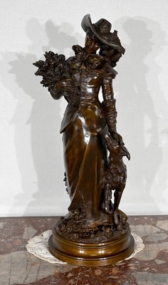 A. Gaudez, L’élégante et son chien, 19th Century, Bronze-RVK-1447111