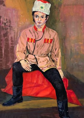 A Le Brun, Man in Traditional Soviet Costume, 1960s, Gouache on Paper-QKG-1363727