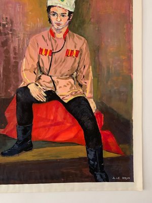 A Le Brun, Man in Traditional Soviet Costume, 1960s, Gouache on Paper-QKG-1363727