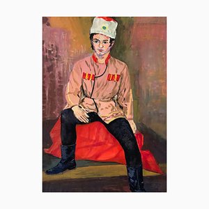 A Le Brun, Man in Traditional Soviet Costume, 1960s, Gouache on Paper-QKG-1363727