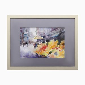 A. Neberekutin, Views of Riga, Watercolor on Paper, Framed-WMV-1127733