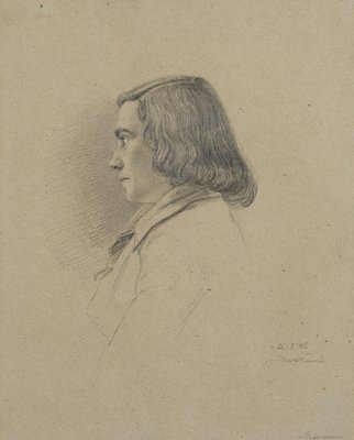 A. Neumann, Portrait of a Young Man, 1845, Pencil-OJR-1273310