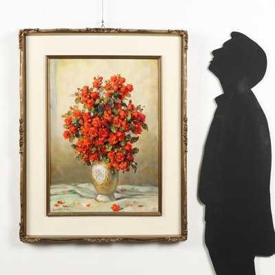 A. Paolo, Graziani Flower Arrangement, 20th Century, Oil on Canvas-VMM-2022008