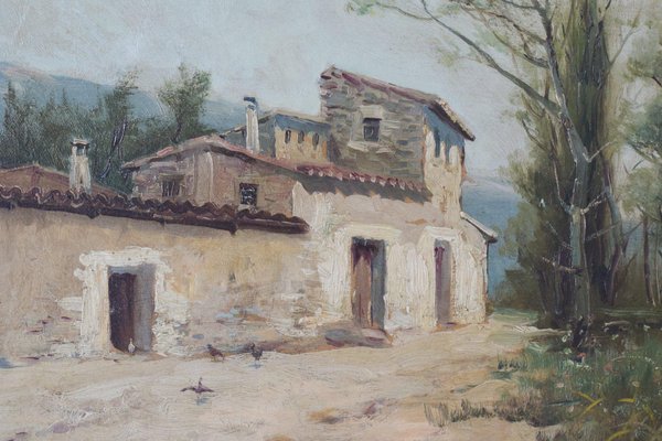 A. Piug, Landscape with Farmhouse and Wildflower Meadow, Late 19th or Early 20th Century, Spain-AOI-1106774