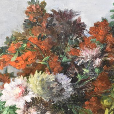 A. Sornay, Chrysanthemums and Daisies, Oil on Canvas, 19th Century, Framed-YVI-1768943