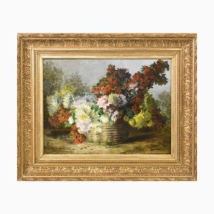 A. Sornay, Chrysanthemums and Daisies, Oil on Canvas, 19th Century, Framed-YVI-1768943