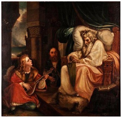 A. Sturm, The King and the Musical Page, 19th Century, Oil on Canvas, Framed-FLW-1402287