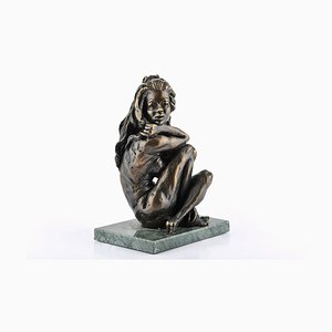 A Swedish Girl - Bronze Sculpture by C. Mongini - Late 1900 Late 1900-ZCI-756409