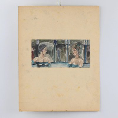 A. Zardinsh, Two Young Ladies. A Meeting, 1948, Mixed Media, Framed-WMV-1129944