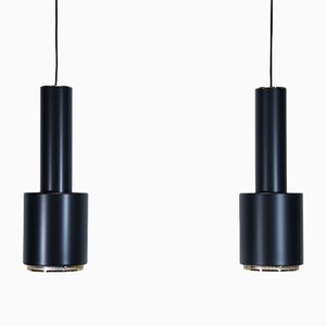 A110 Hand Grenade Hanging Lamps in Black with Brass Details by Alvar Aalto for Artek, Set of 2-BQ-1153633