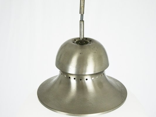 A298 Pendant Lamp in Nickel-Plated Brass and Opaline Glass from Candle, 1960s-RD-1823037