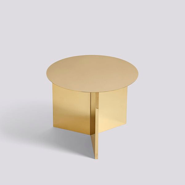 Slit Round Side Table by Hay #H35 x W45 x L45 / brass-plated-stainless-steel