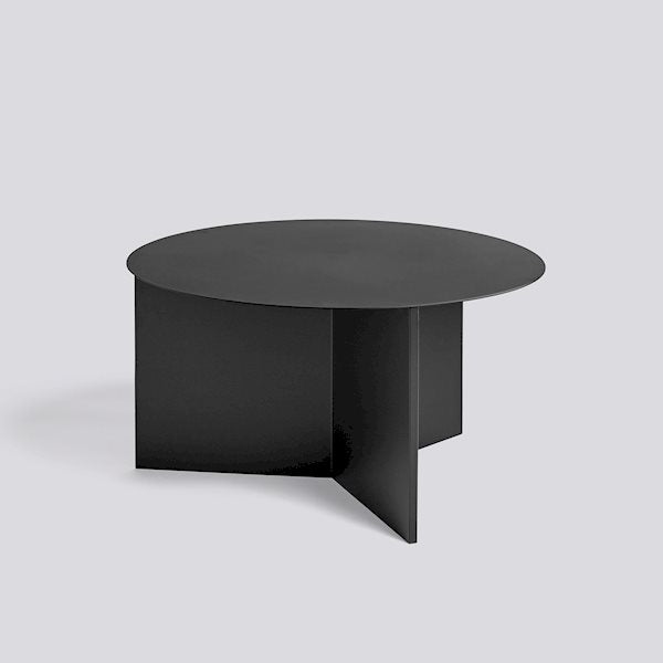 Slit Round Side Table by Hay #H35 x W65 x L65 / black-powder-coated-steel