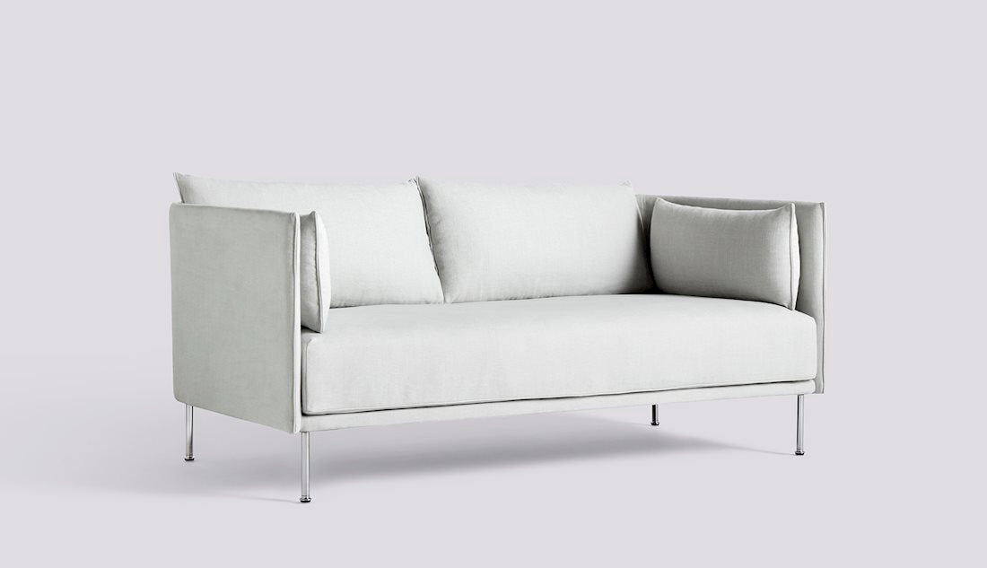 Silhouette 2 Seater Sofa (Low) by Hay #chromed steel legs/linara-311-matching-piping