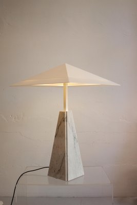 Abat Jour Table Lamp in White Marble by Cini Boeri for Arteluce, 1970s-OZL-1372945