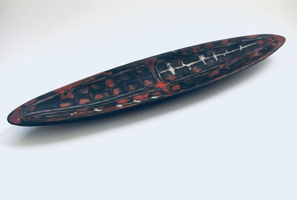 Abstract Art Ceramic Surfboard Bowl Dish from Perignem Studio, Belgium, 1960s-RQV-1807735