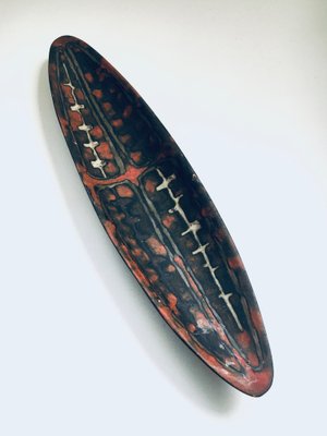 Abstract Art Ceramic Surfboard Bowl Dish from Perignem Studio, Belgium, 1960s-RQV-1807735