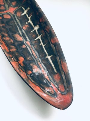 Abstract Art Ceramic Surfboard Bowl Dish from Perignem Studio, Belgium, 1960s-RQV-1807735