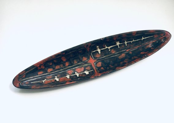 Abstract Art Ceramic Surfboard Bowl Dish from Perignem Studio, Belgium, 1960s-RQV-1807735