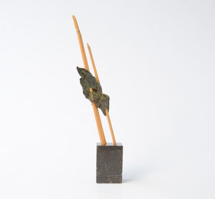 Abstract Bamboo and Brass Sculpture, 1980s-VT-639998