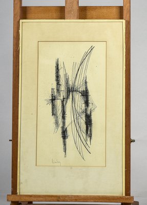 Abstract Composition, 1960s, China Ink on Paper, Framed-RAQ-1134409