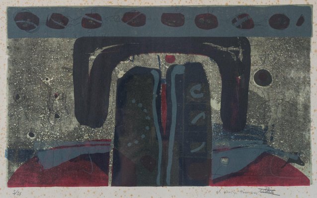 Abstract Composition, 1970s, Etching and Aquatint on Paper, Framed-AOI-1106928