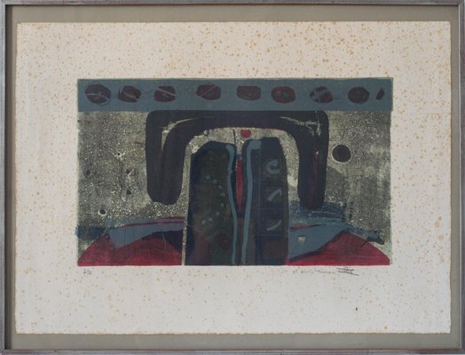 Abstract Composition, 1970s, Etching and Aquatint on Paper, Framed-AOI-1106928