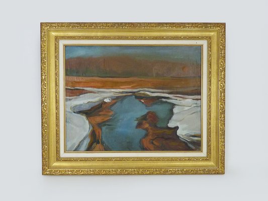 Abstract Composition, 1970s, Oil on Canvas, Framed-MZP-1815465